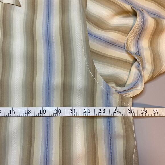 Tommy Bahama Striped 100% Silk Button Up Shirt Men Sz L Long Sleeve Dress Casual - Picture 11 of 12